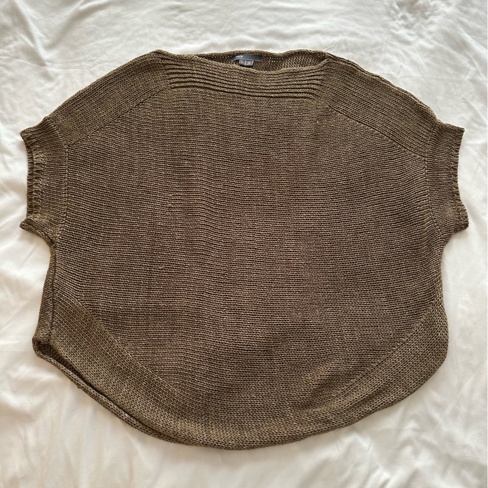 Vince Brown Linen Poncho
